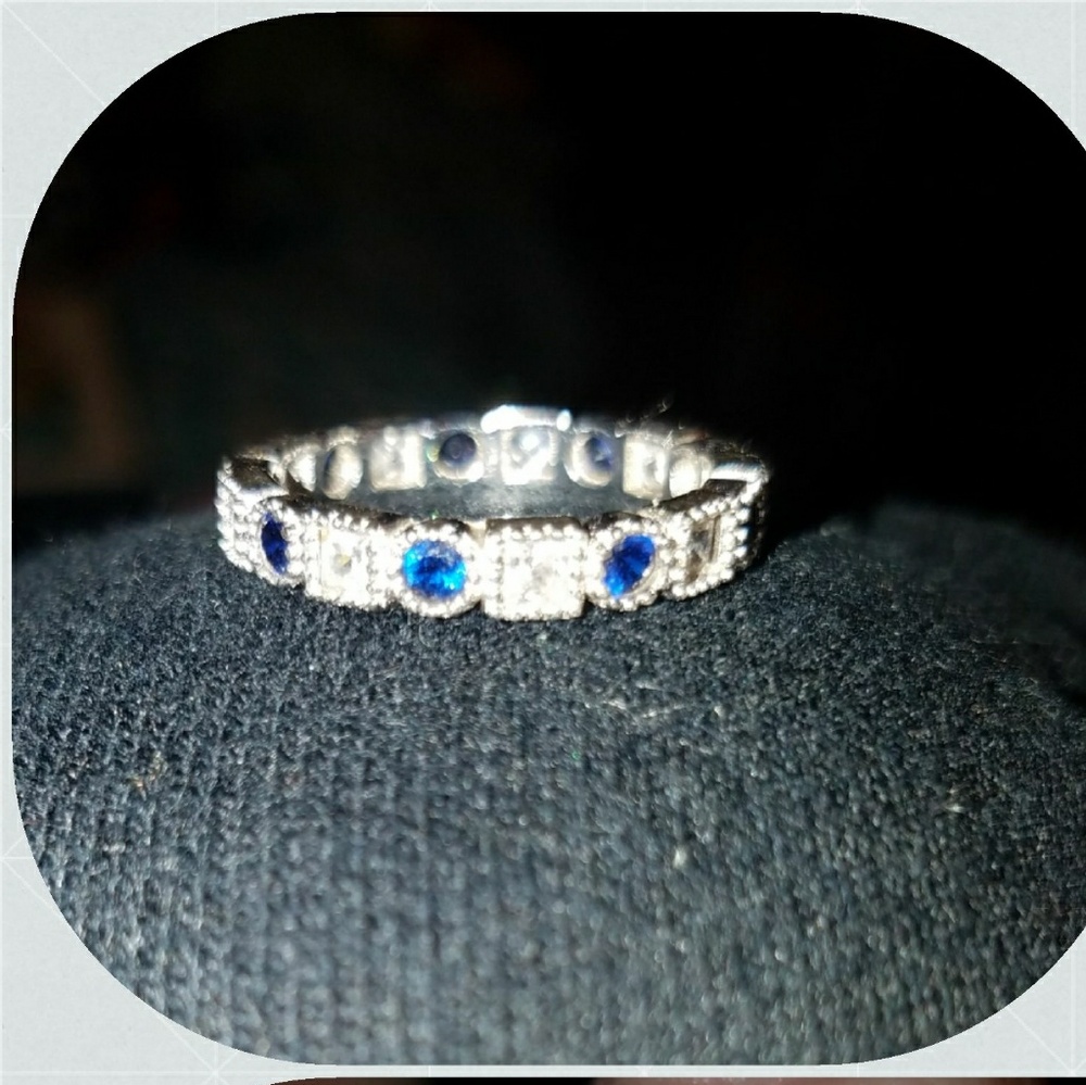 925 Sterling Silver Blue Sapphire ring